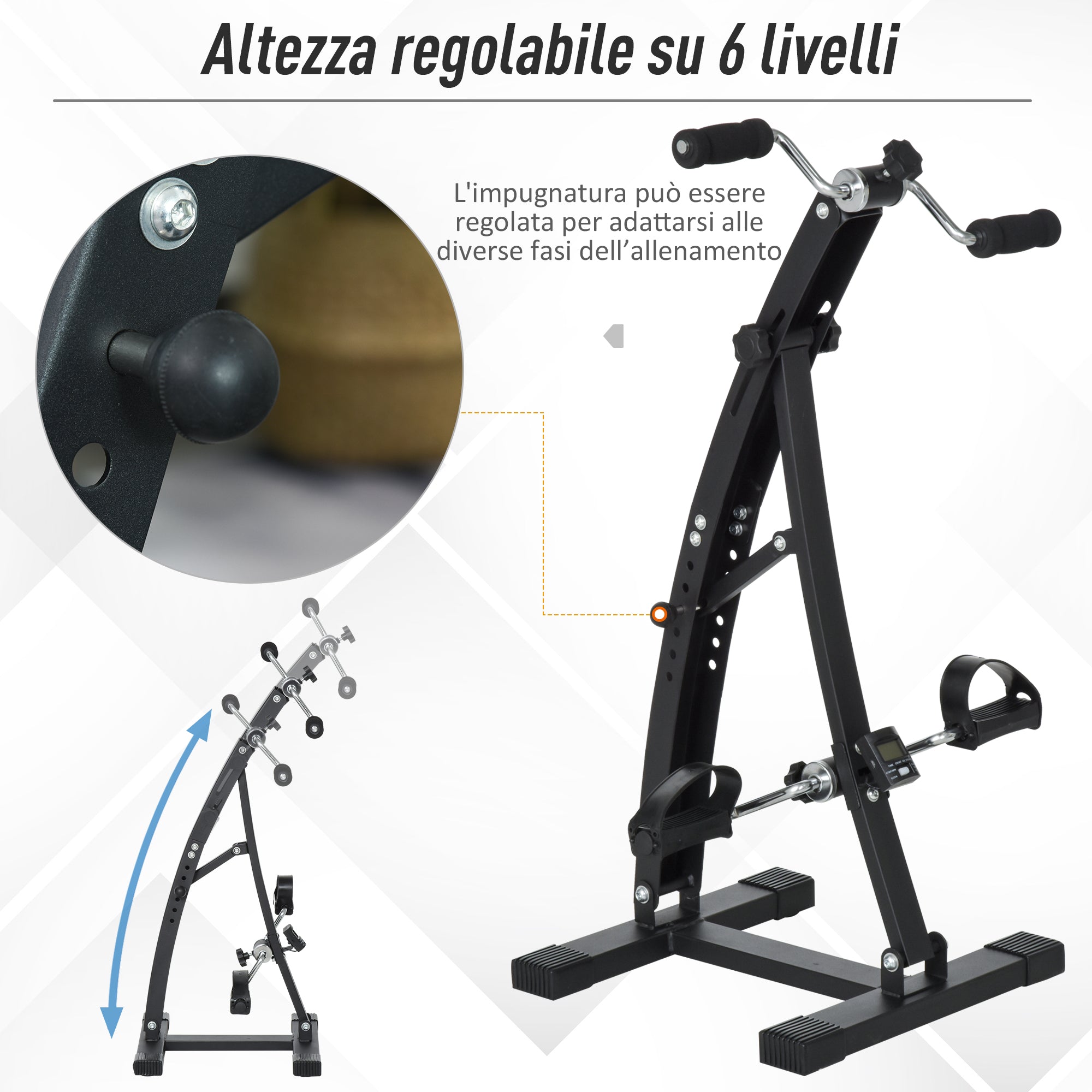 Sofa or Armchair Foot Pedal with LED Screen, Adjustable Height and Intensity, Black, 40x42.5x100cm