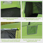 Camping Tent with Veranda, Family Tent for 8 People, Polyester, 405x305x225cm