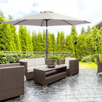 Outsunny 3x2.50 m Tilting Garden Umbrella with Crank and Removable Pole, Light Grey