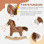 Rocking Horse Toy with Realistic Sounds for Babies 36-72 Months, Includes 2 AA Batteries, Brown