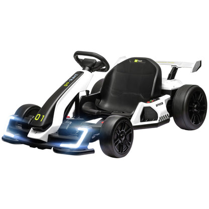 Homcom GO Electric Kart for children 6-12 years 24v 12km/h with adjustable seat, white - Borgè