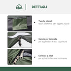 Igloo Camping Tent with Zipper Door, Mosquito Net and Mesh Windows, 206x152x110 cm, Green