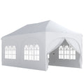 Outsunny 3x6m Folding Garden Gazebo with Removable Walls and Carry Bag, White