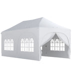Outsunny 3x6m Folding Garden Gazebo with Removable Walls and Carry Bag, White