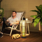Solar Garden Lamp with LED Lighting, in PE, Rattan and Steel, Ø26x72 cm, Grey