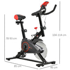 Professional Indoor Exercise Bike with Adjustable Seat, Monitor and 6kg Flywheel, Aerobic Fitness Training, 85×46×114cm