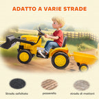 AIYAPLAY 12V Electric Excavator for Kids with Bucket, Trailer and Remote Control, Ages 3-8 Years, Yellow