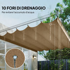 Outsunny Gazebo Pergola Roof with 10 Drainage Holes in Polyester, 350x260 cm, for 4x3m Pergola, Light Brown