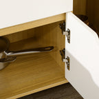 Microwave Cabinet with Open Shelf, Cabinets and Drawer, 90x40x98.5cm White and Wood