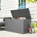 Outsunny 227L Waterproof and UV-Resistant Resin Garden Storage Box with Key Lock, 106.5x43x54.5 cm, Grey