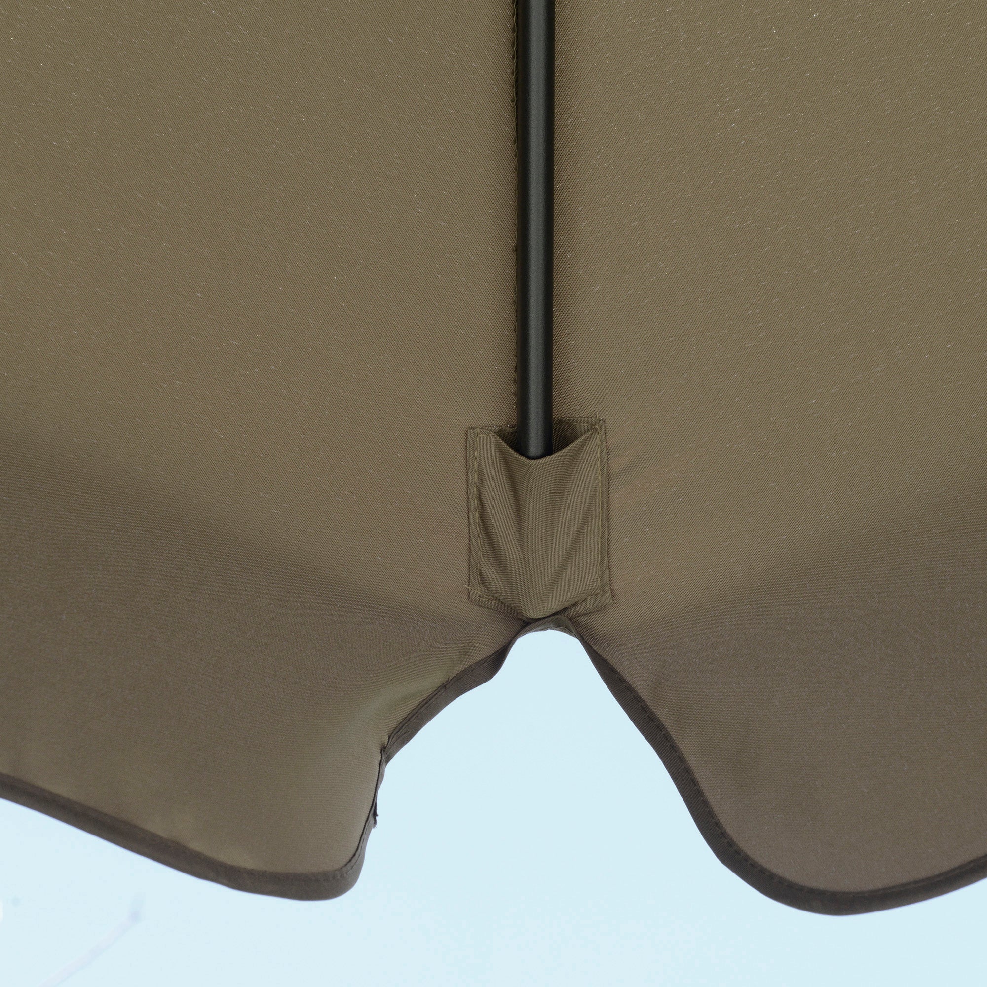 Garden Umbrella with Crank Opening in Metal and Polyester, Ø2.7x2.7 m, Coffee