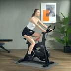 Magnetic Exercise Bike with 10kg Flywheel, Adjustable Seat and Handlebars, LCD Monitor, Tablet Holder, Black