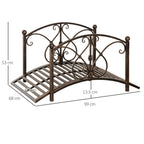 Outsunny Vintage Metal Garden Bridge with Floral Elements, 99x68x53cm, Black