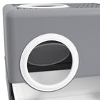 Cat Litter Box with Lid and Scoop, Double Entrance and Removable Tray, 52x41x38.5 cm, Grey