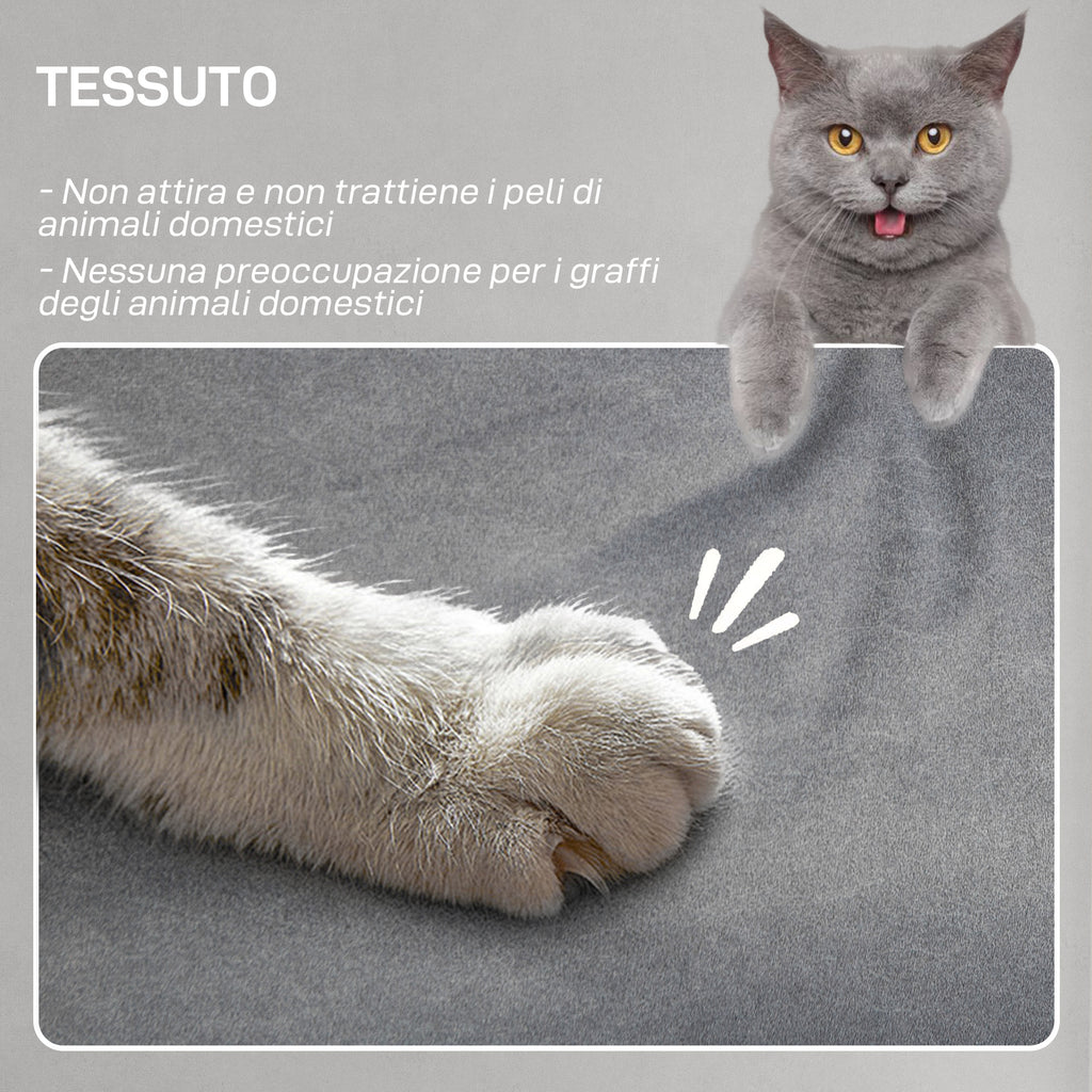 Electric Recliner Chair with Remote Control and Footrest, in Velvet Effect Fabric, 80x83x104 cm, Grey