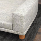 Large Dog Sofa with Removable Cushion, Polyester and Wood, 98x67x25 cm, Grey