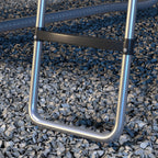 Adjustable Elastic Trampoline Ladder with 3 or 2 Steel Steps, 97x32cm, Silver - Borgè