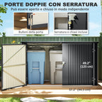 Steel Bin Covers for 3 240L Bins with 2 Doors and Lid, 233x105x118.5/133 cm, Dark Gray