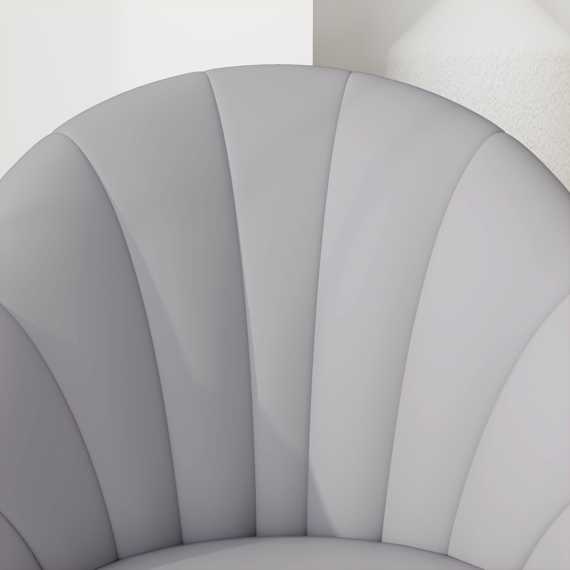 Set of 2 PU Leather Dining Chairs with Metal Legs and Shell Backrest, Light Gray