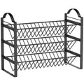 3-Tier Kitchen Spice Rack, Space-Saving Organizer with Slanted Metal Shelves, Black