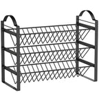 3-Tier Kitchen Spice Rack, Space-Saving Organizer with Slanted Metal Shelves, Black