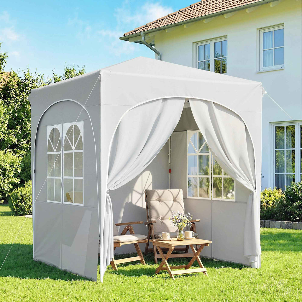 Outsunny Folding Gazebo Portable Garden Gazebo UPF50+ 2x2m Light Grey