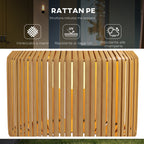 Solar Garden Lamp with LED Lighting, in Steel and PE Rattan, Ø34x130 cm, Yellow