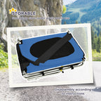 Medium Dog Bike Trailer with Attachment Point, Side Windows and Flag, Steel and Oxford Fabric Bike Trailer, 130x73x90 cm, Blue and Black