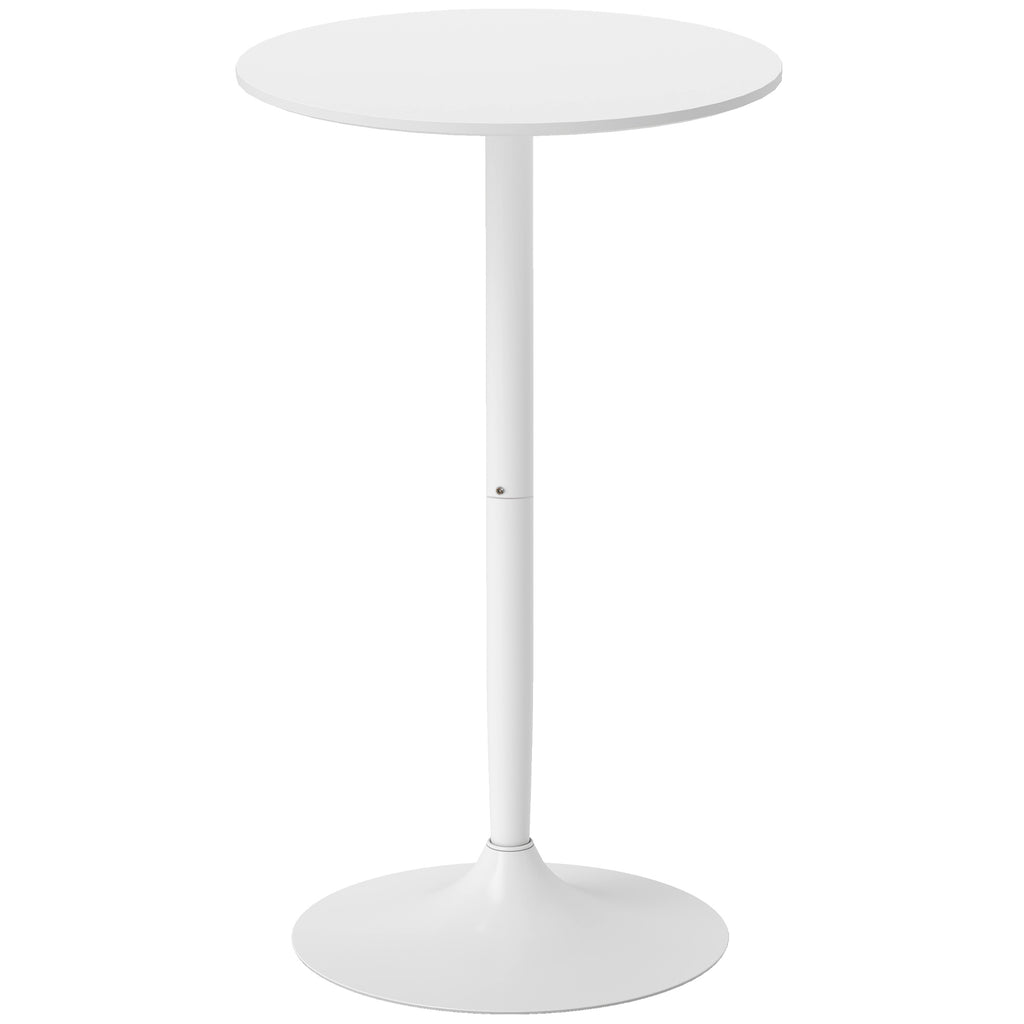 HOMCOM Round Kitchen Island Bar Table, Space-Saving, Ø60x102 cm, White