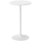 HOMCOM Round Kitchen Island Bar Table, Space-Saving, Ø60x102 cm, White