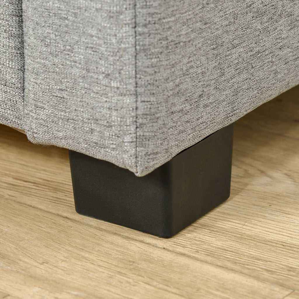 Fabric Bedside Bench with Storage Compartment, 120x50x44cm - Grey