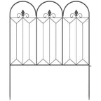 5-Panel Outdoor Metal Fence with Pickets, 305x79.5 cm, Black