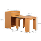 Folding Dining Table max 5 People in Chipboard and Steel, 84x180x100 cm, Wood Color