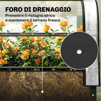 Outsunny Raised Vegetable Garden Bed with Mini Greenhouse Cover and Drainage Hole, 100x49x136 cm, Black