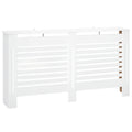 Slatted Radiator Cover with Storage Shelf, Wooden, 172x19x81 cm, White
