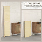 HOMCOM Folding Interior Screen with 4 Doors, Rattan Bamboo Room Divider, 180x1.6x180 cm - Borgè