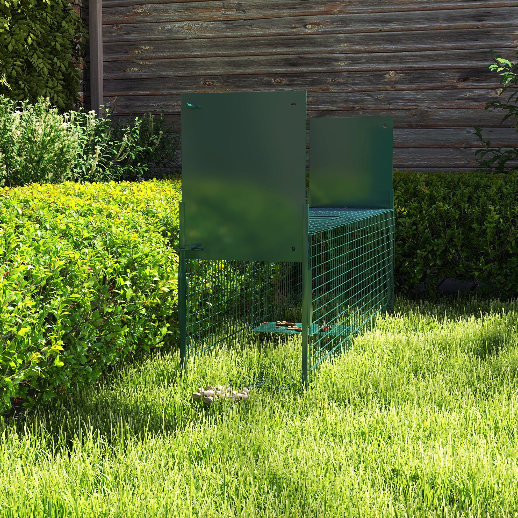 Small Animal Cage Trap, Mouse and Rat Cage with Double Door, 100x25x28cm