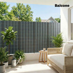 Outsunny 4-Piece Garden Privacy Screen Set, Waterproof, UV Resistant, with Clips, Made of PP, 3500 x 19 cm, Grey