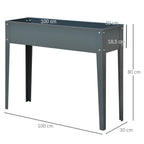 Outsunny Outdoor Fioriera Metal raised with 3 drainage holes, 100x30x80 cm, gray - Borgè