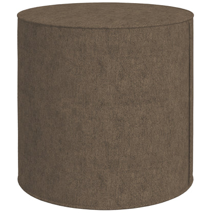 Footstool 2 in 1 with Removable Linen Effect Fabric Cover, Ø41x41 cm, Brown