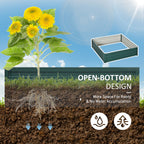 Open Bottom Raised Garden Bed with Covering, in Galvanized Steel, 120x120x30 cm, Green - Borgè
