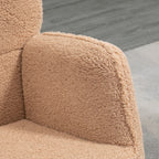 Upholstered Rocking Chair in Wood and Steel for Living Room and Bedroom, 71x98x101 cm, Brown