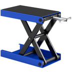 DURHAND Folding and Non-Slip Motorcycle Stand in Steel and Rubber, 41.5x23.5x10-37 cm, Blue and Black