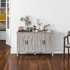 Rustic Multipurpose Cabinet with 4 Adjustable Storage Shelves, Wooden, 120x37x75 cm, Grey