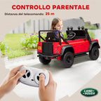 Electric Ride-On Toy Car for Kids Ages 3-5, Land Rover Official 12V with Remote Control, Suspension, LED Lights, Red