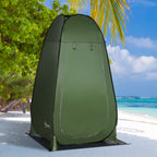 Camping and Beach Shower Tent with Zipper Door and Transport Bag, 126x124x189 cm, Dark Green