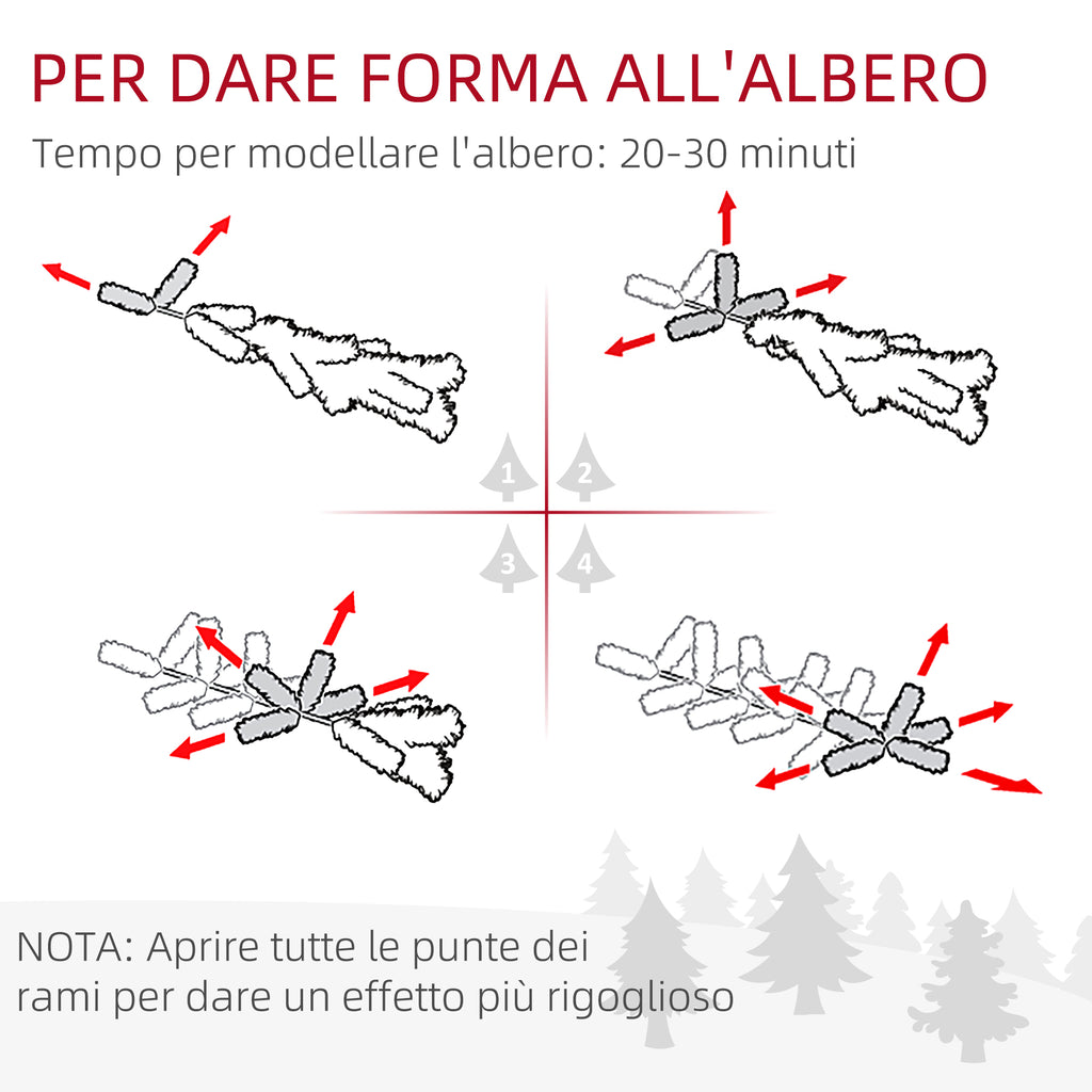 CHRISTMAS TREE - 180cm Artificial Christmas Tree with Pine Cones, 618 Branches and Metal Base, Green