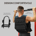 SPORTNOW Adjustable Weight Vest 20kg with 20 Weights, Vest with Reflective Strips, 50x40 cm, Black