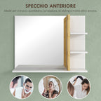 Modern 4-Tier Wall-Mounted Wooden Bathroom Mirror, 45x15x58.5cm, White