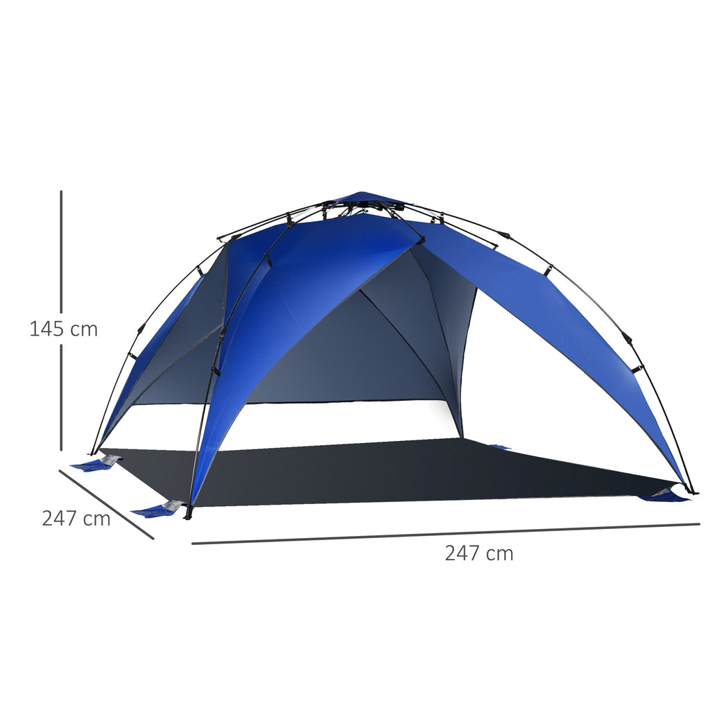 Pop Up Beach Tent for 4-6 People with UV Protection, Carry Bag, 247x247x145cm, Blue